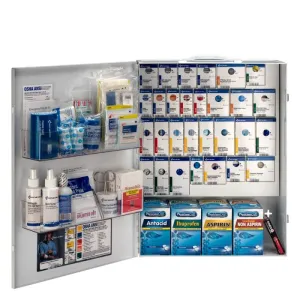 150 Person XL Metal SmartCompliance Food Service First Aid Cabinet With Medications - W-90830