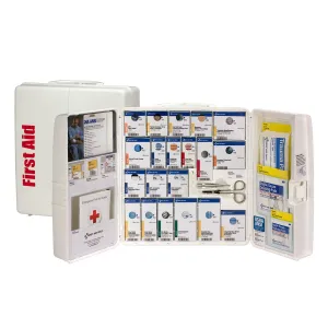 50 Person Large Plastic SmartCompliance First Aid Food Service Cabinet With Medications - W-90659