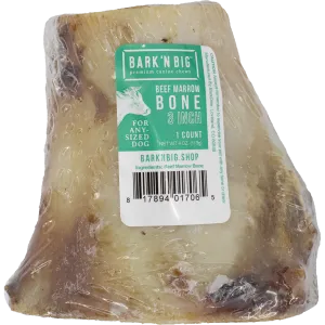 BarkNBig USA Beef Marrow Bone Dog Treat, 2-3in