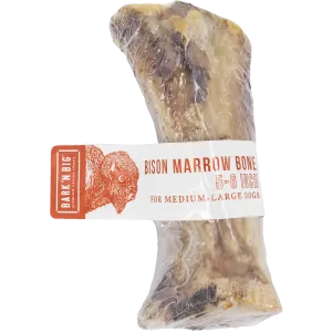 BarkNBig USA Bison Marrow Bone Dog Treat, 5-7"