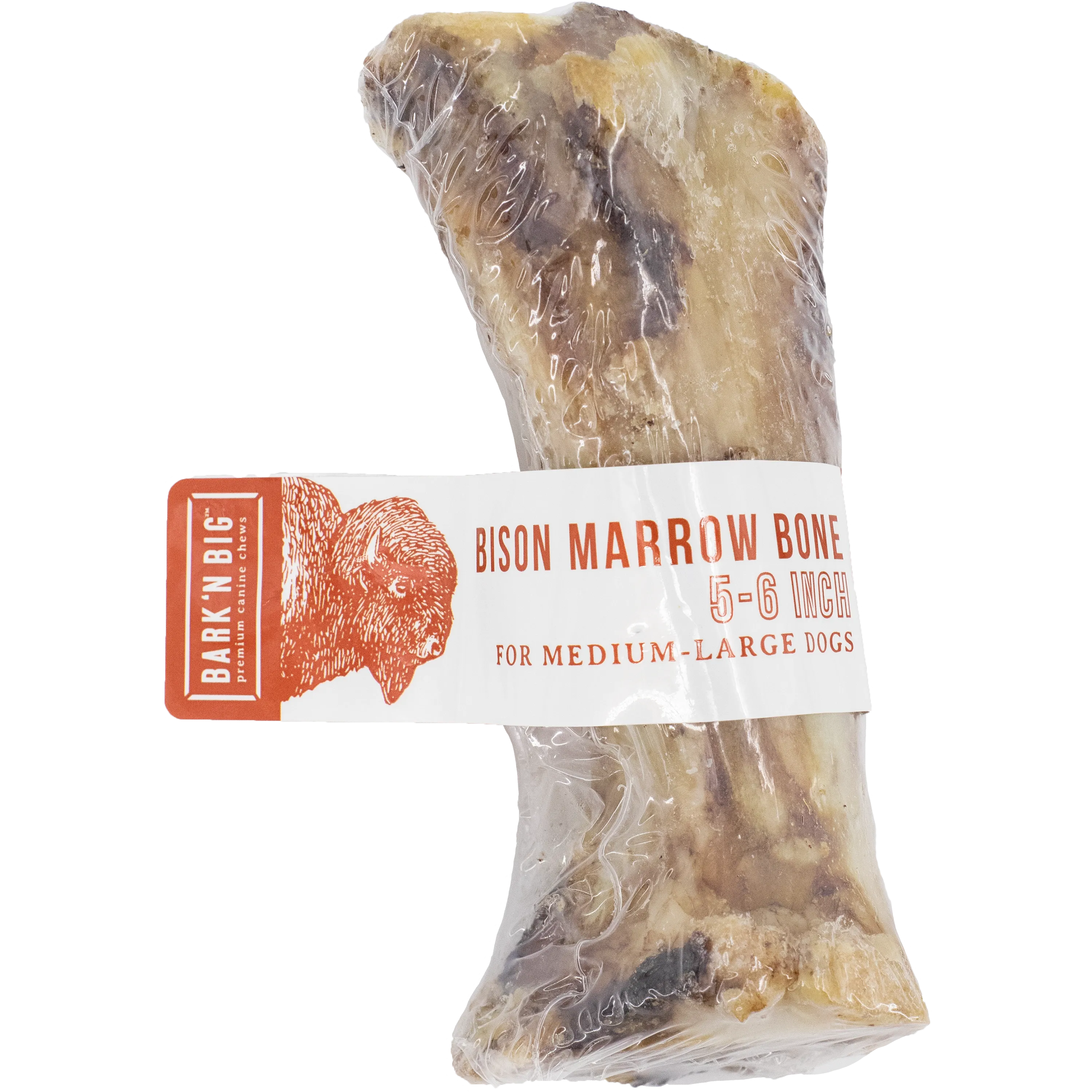 BarkNBig USA Bison Marrow Bone Dog Treat, 5-7"