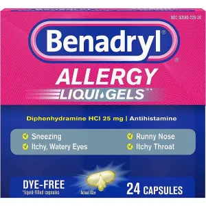 Benadryl Allergy Dye-Free Liqui-Gels 25 mg - 24 ea