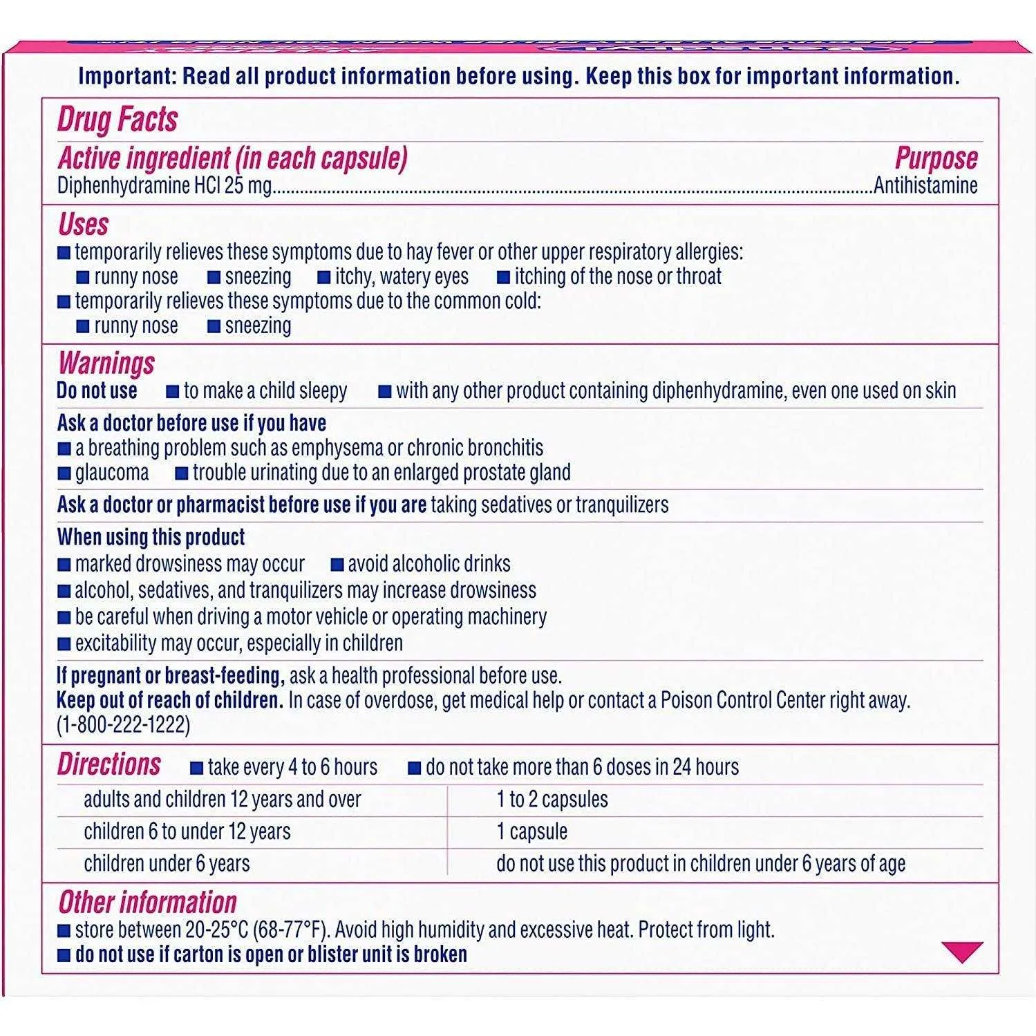 Benadryl Allergy Dye-Free Liqui-Gels 25 mg - 24 ea