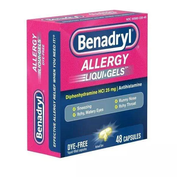 Benadryl Liqui-Gels Diphenhydramine Allergy and Sinus Treatment - 48 Capsules