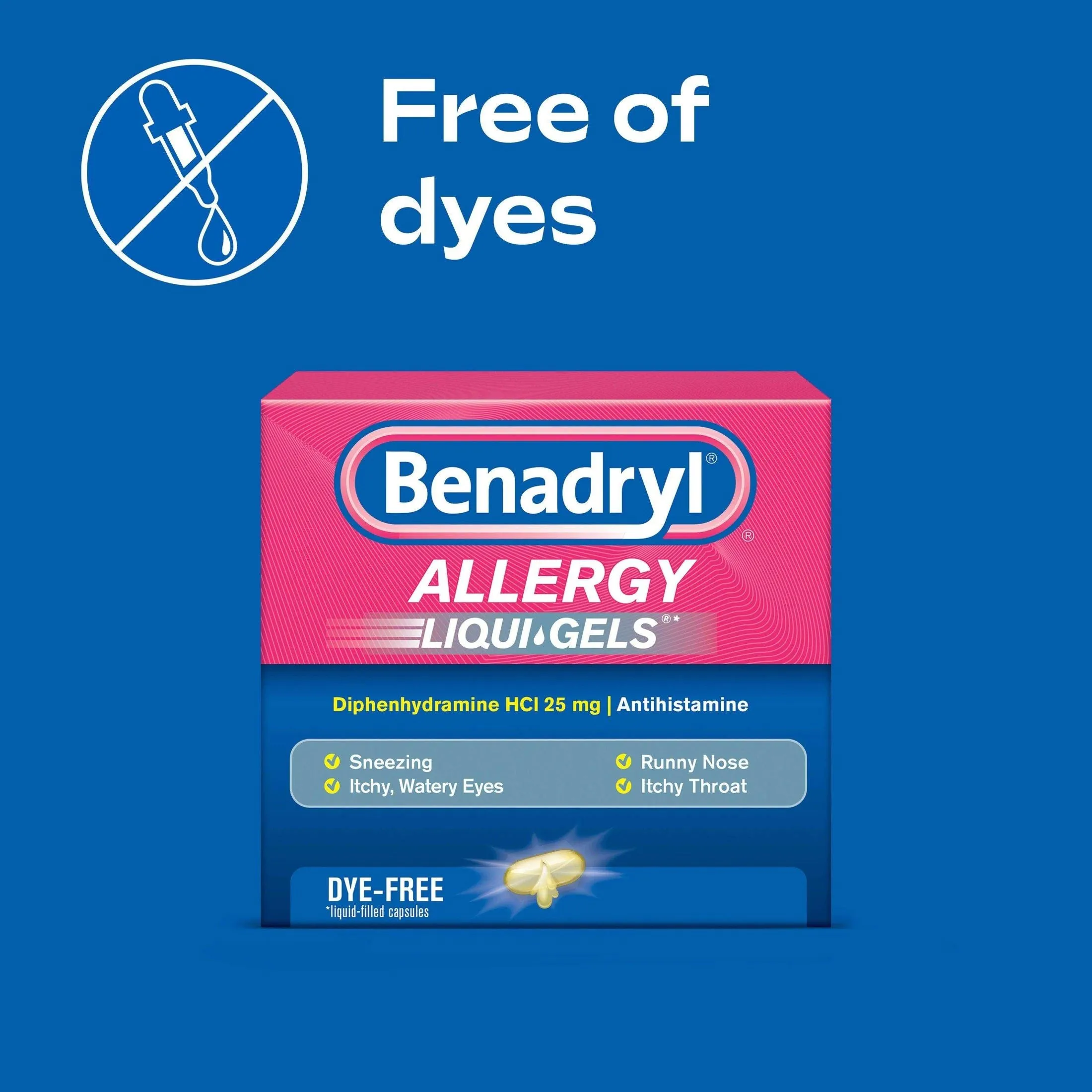 Benadryl Liqui-Gels Diphenhydramine Allergy and Sinus Treatment - 48 Capsules
