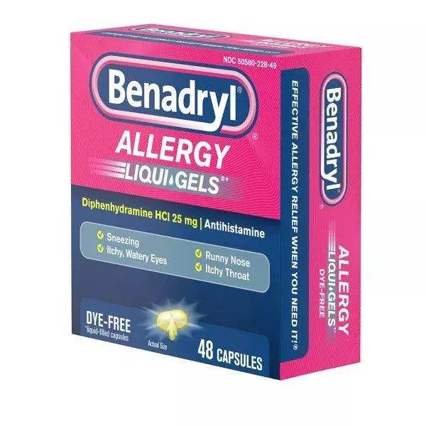 Benadryl Liqui-Gels Diphenhydramine Allergy and Sinus Treatment - 48 Capsules