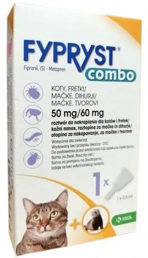 Best lice treatment for cats, ferret lice, Fyprist Combo