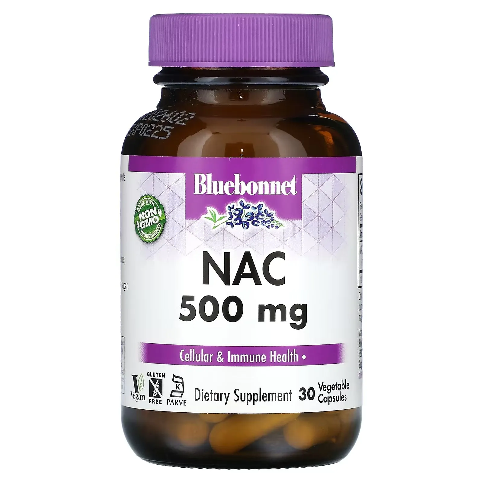 Bluebonnet Nutrition NAC, 500 mg, 30 Vegetarian Capsules