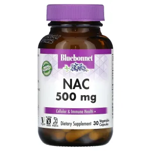 Bluebonnet Nutrition NAC, 500 mg, 30 Vegetarian Capsules