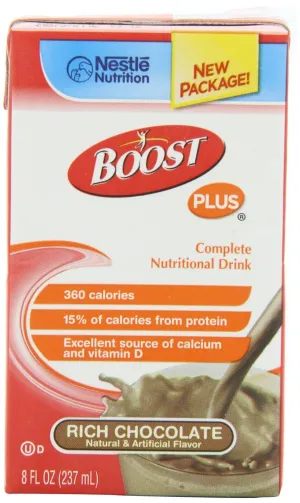 Boost Kid Essentials Plus Oral Supplement, Rich Chocolate, 8 oz. Carton, Ready to Use, Pack of 108