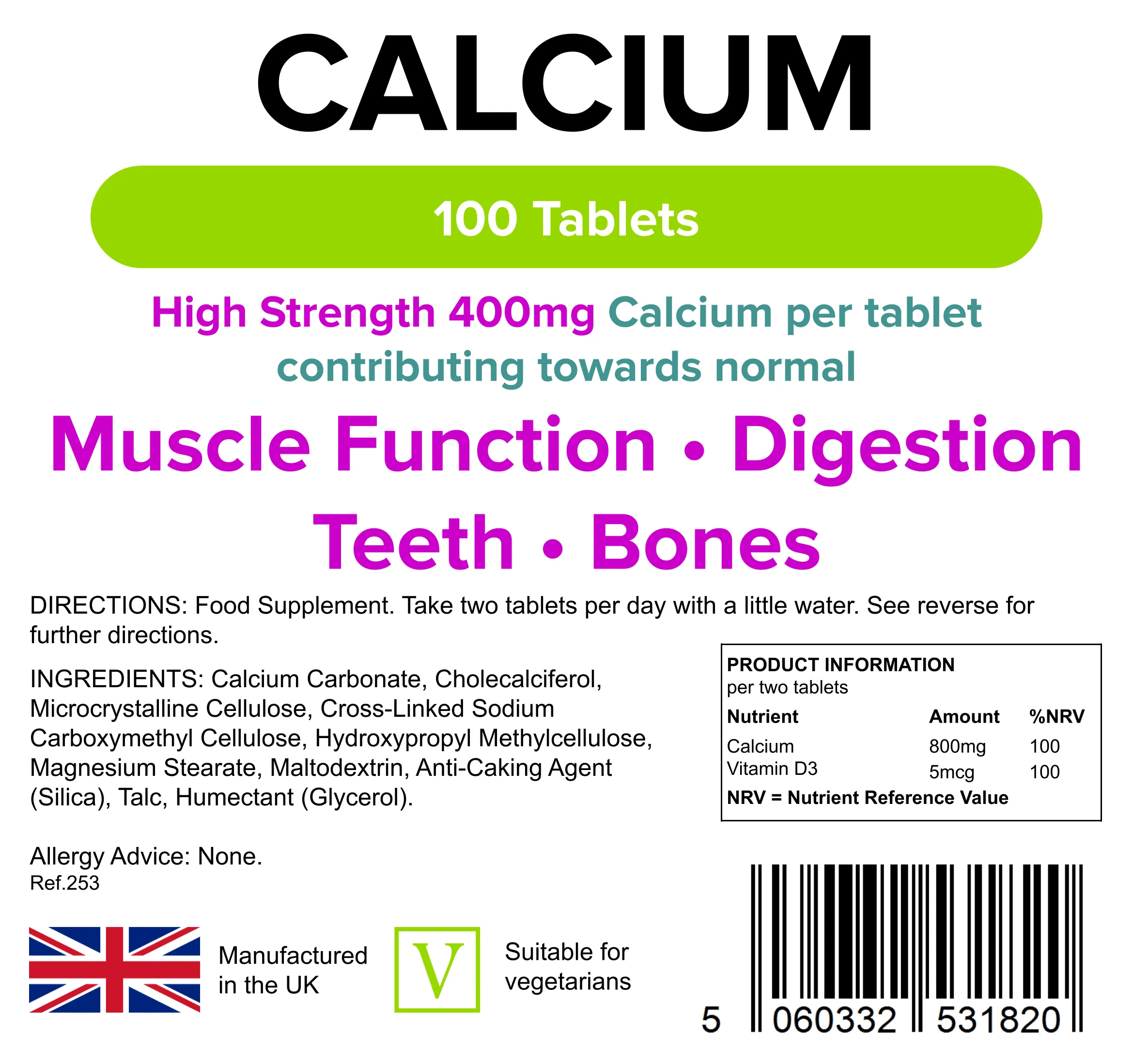 Calcium 400mg Tablets
