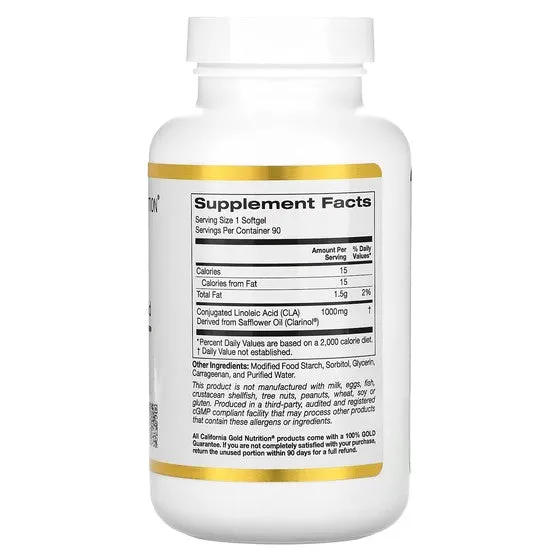 California Gold Nutrition CLA Conjugated Linoleic Acid, 1000 mg, 90 Softgels