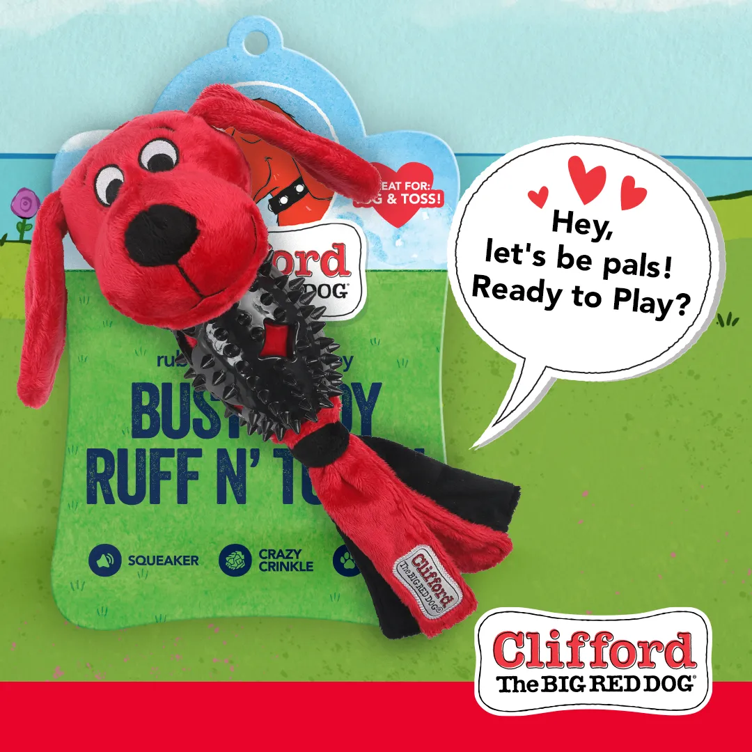 Clifford® Busy Body Ruff n' Tough 13.25" Rubber Plush Dog Toy