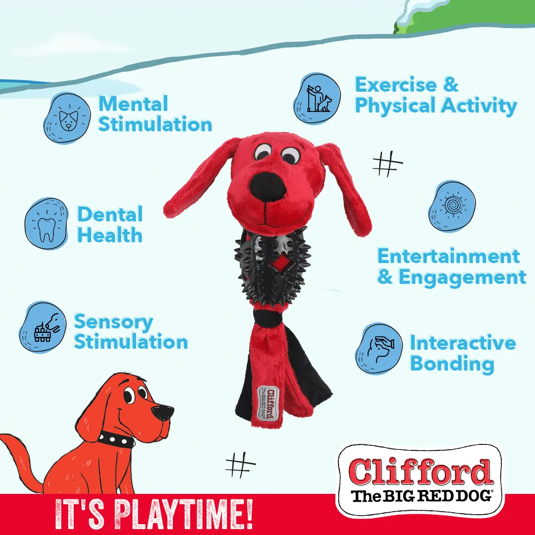 Clifford® Busy Body Ruff n' Tough 13.25" Rubber Plush Dog Toy