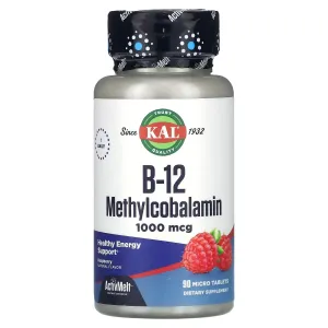 Dietary supplement KAL B-12 methylcobalamin, raspberry, 1000 mcg. 90 microtablets