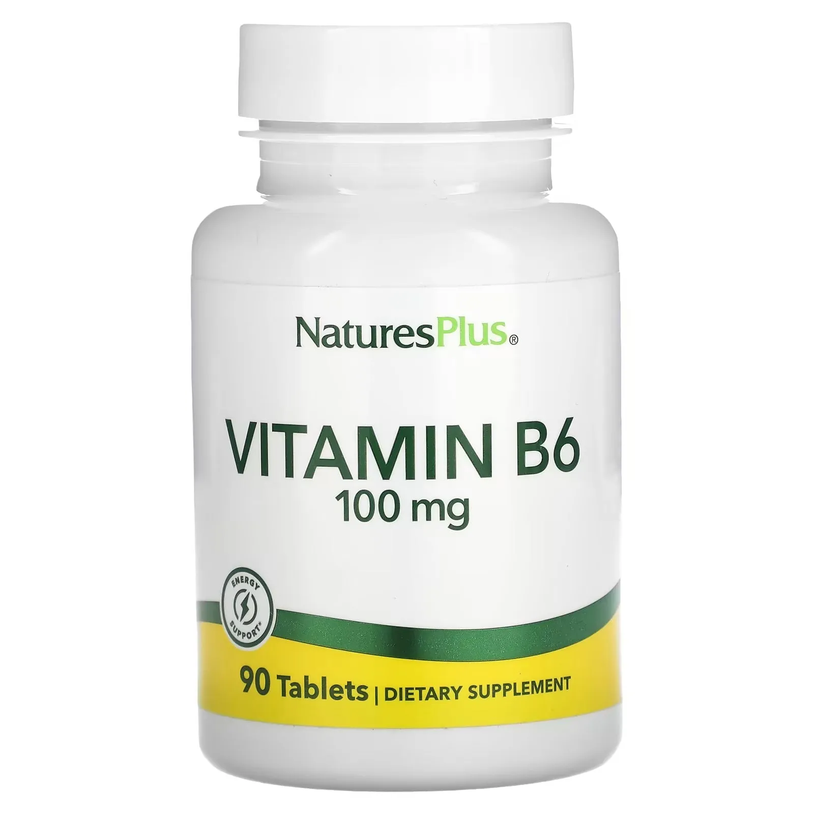 Dietary supplement NaturesPlus vitamin B-6, 100 mg., 90 tablets