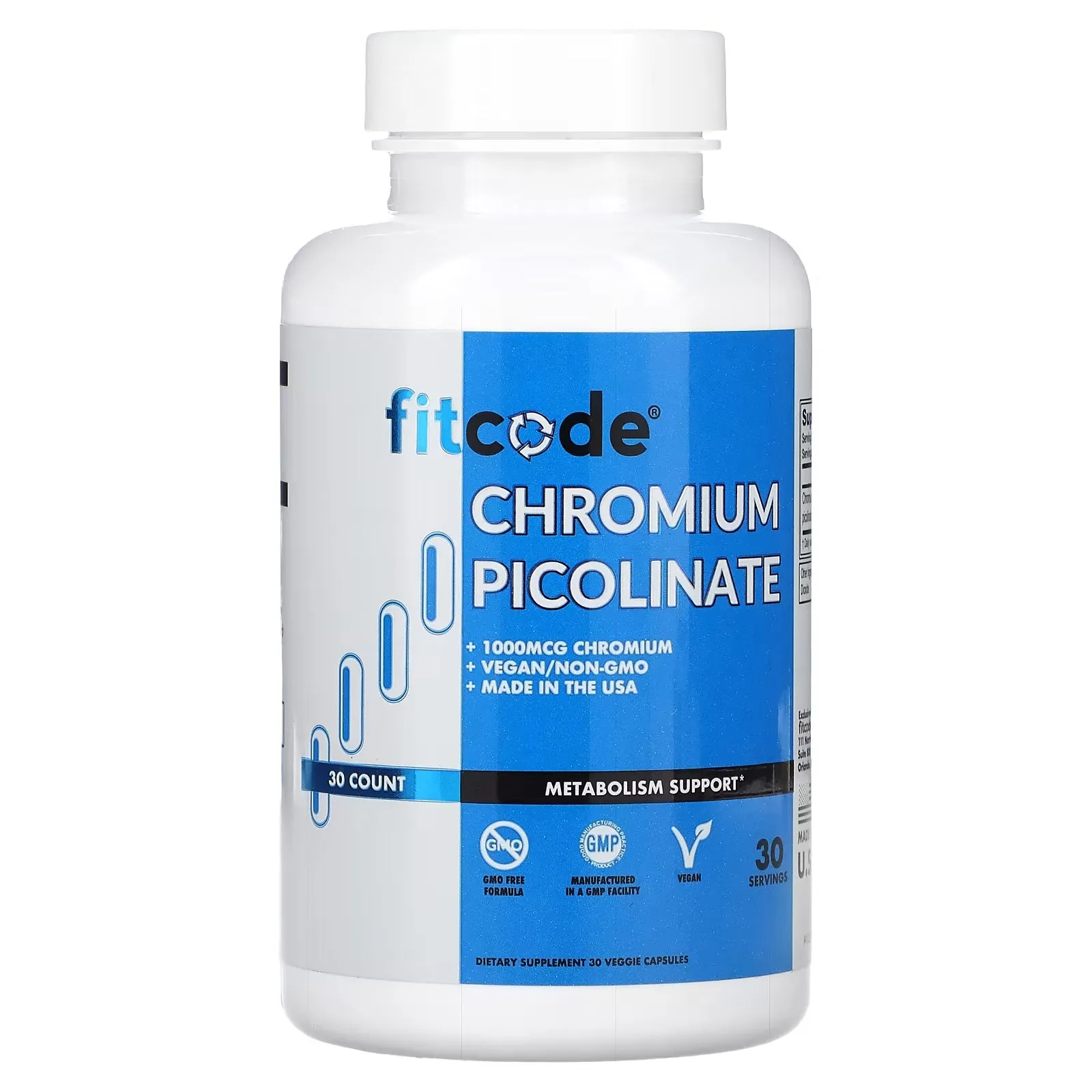FITCODE Chromium Picolinate, 30 Veggie Capsules