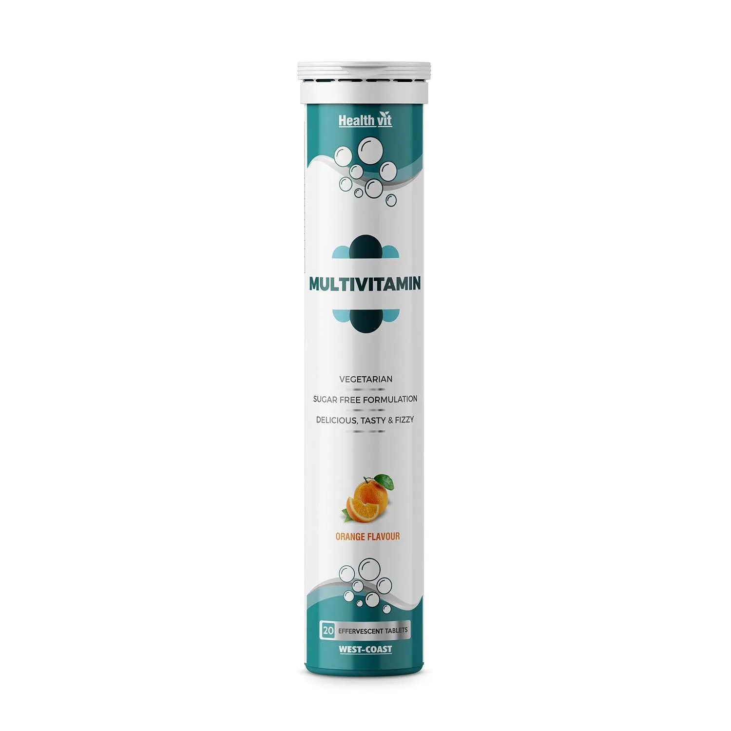 Healthvit Multivitamin Supplements for Men and Women – 20 Effervescent Tablets (Orange Flavour)