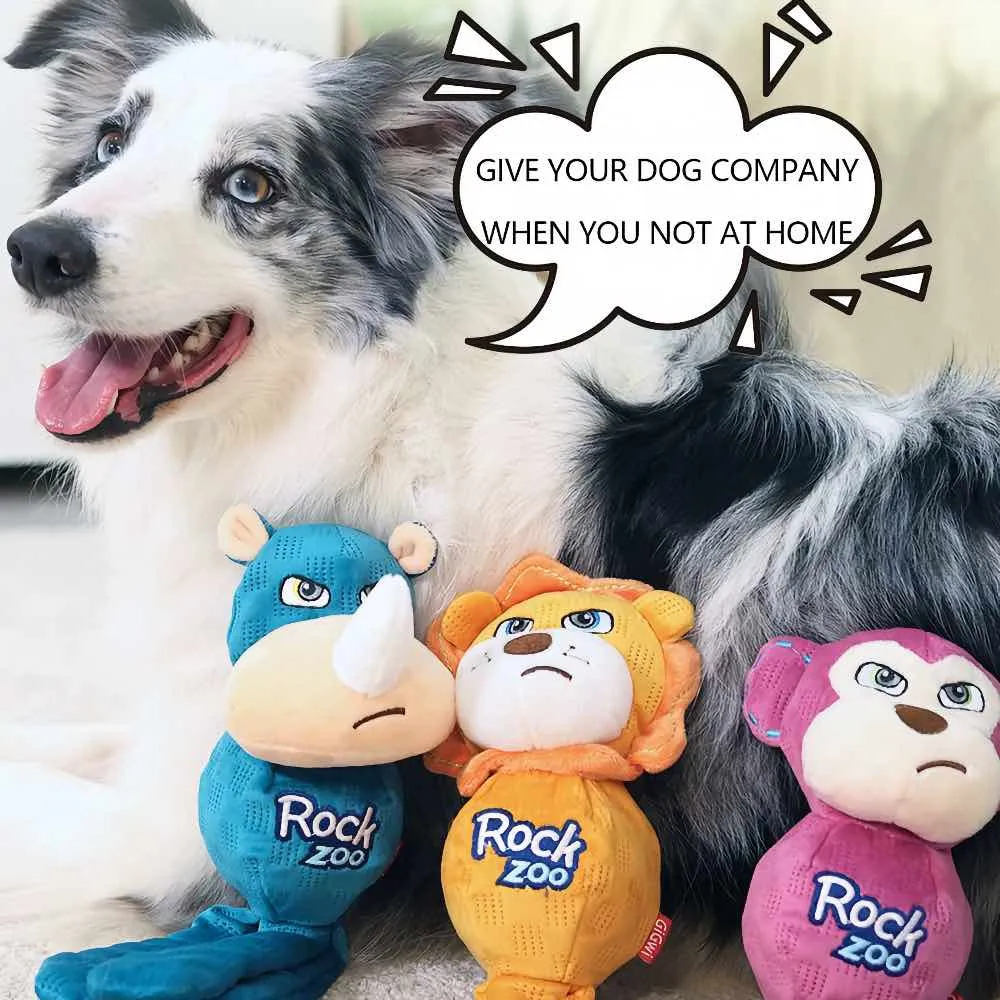 KOHE-VERSARY 8% OFF: GiGwi Rock Zoo Tug of War Dog Toy