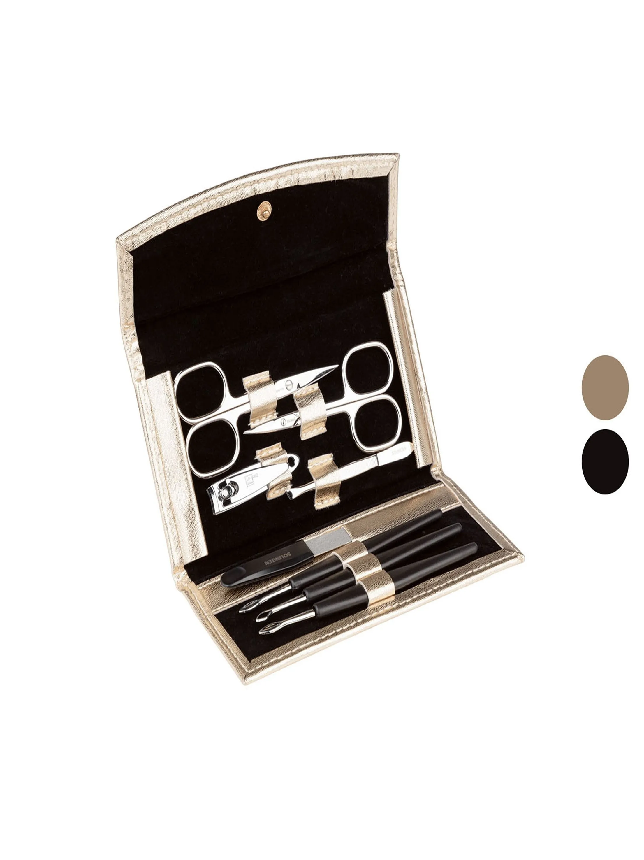 Manicure Kit With Golden Leather Case