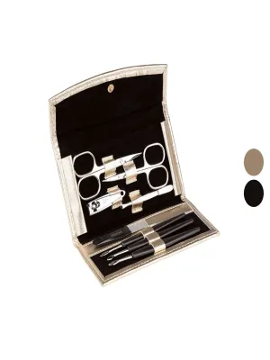 Manicure Kit With Golden Leather Case
