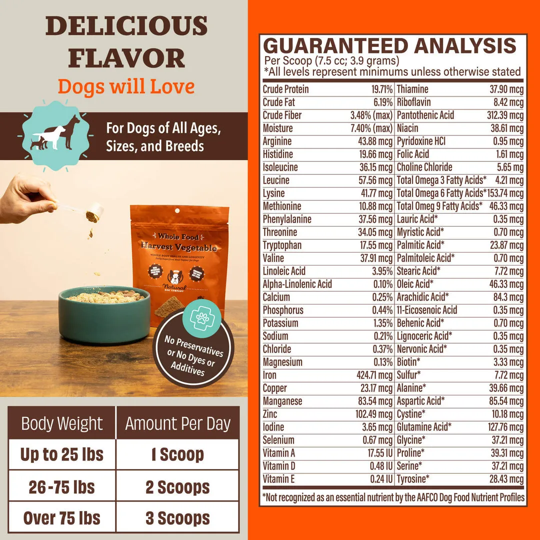 Natural Dog Company Harvest Vegetable Granules Food Topper