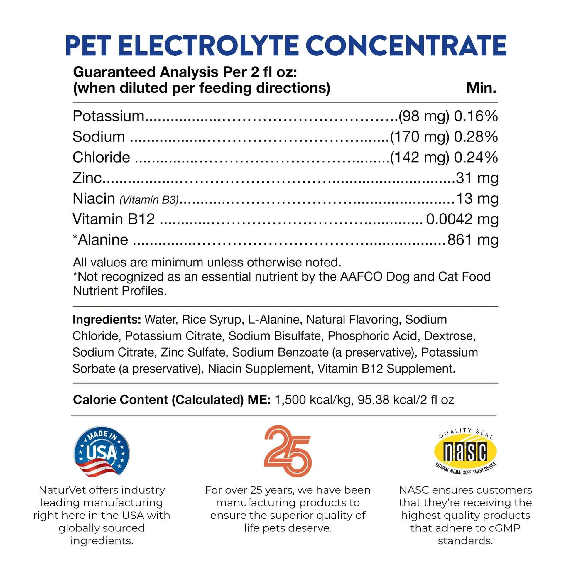 NaturVet Pet Electrolyte Concentrate 16oz