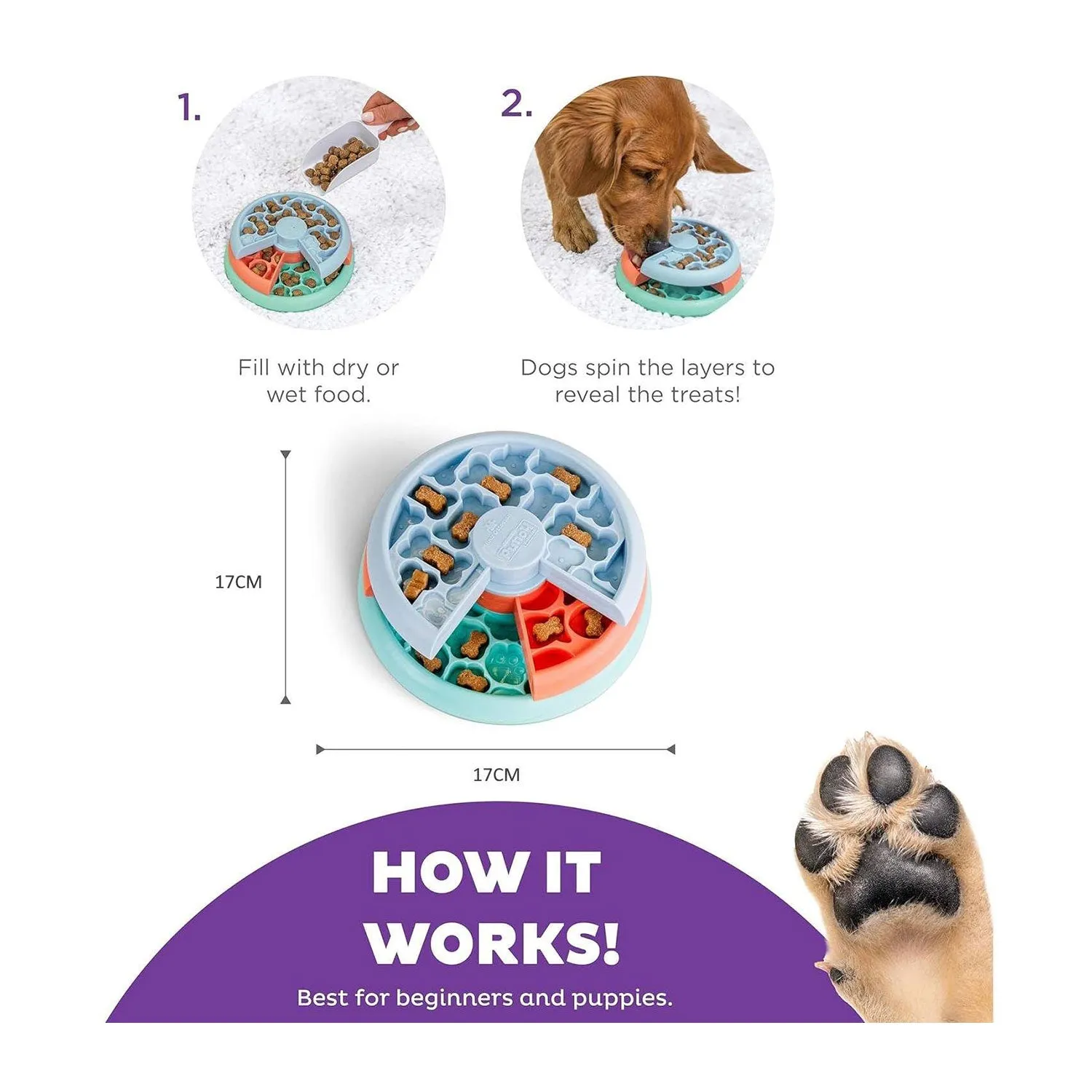 Outward Hound Puppy Lickin' Layers Slow Feeder Dog Bowl