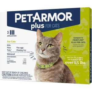 PetArmor Plus Flea & Tick Topical for Cats 3-Pack