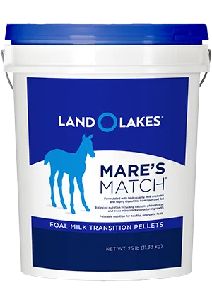 Purina Land O'Lakes Mare’s Match Foal Milk Replacer Foal Transition Pellet Horse Supplement, 25-lb Pail