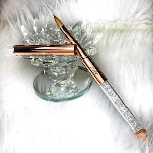 Rose Gold Crimped Kolinsky Acrylic Brush
