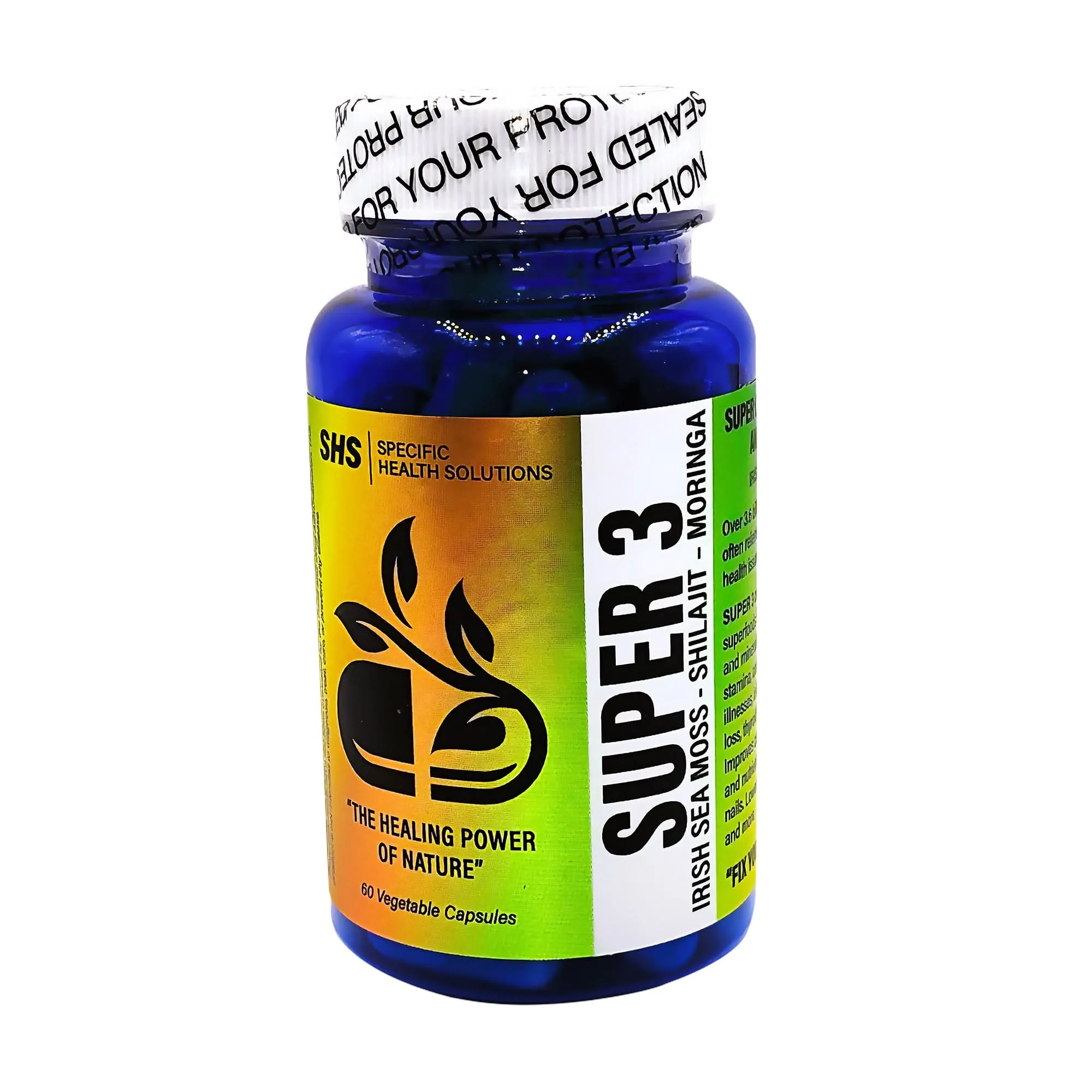 SHS SUPER 3 - Nutrient-Rich Superfood - 200mg - 60 Vegetable Capsules
