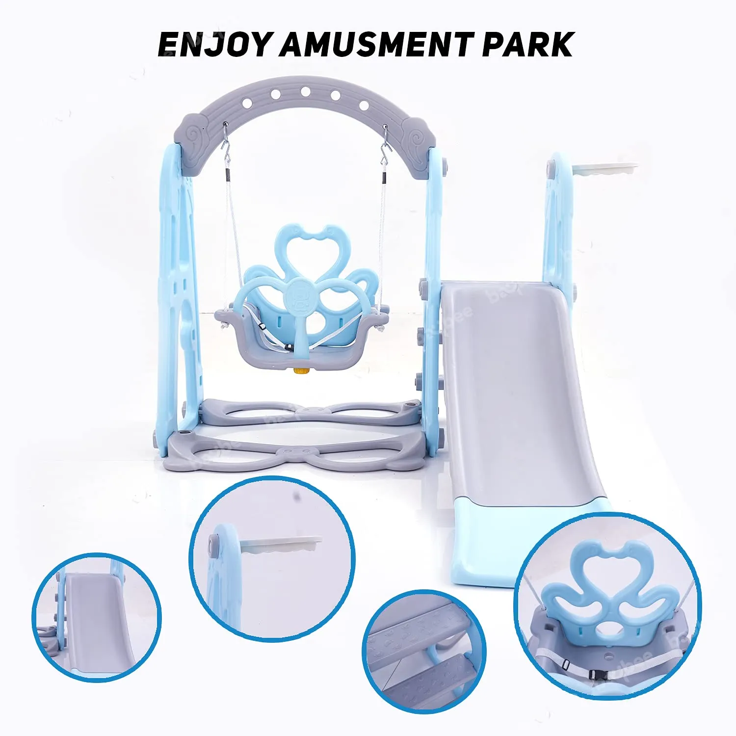 Twinkle 4 in 1 Swing and Slider Foldable Baby Garden Slide for Kids