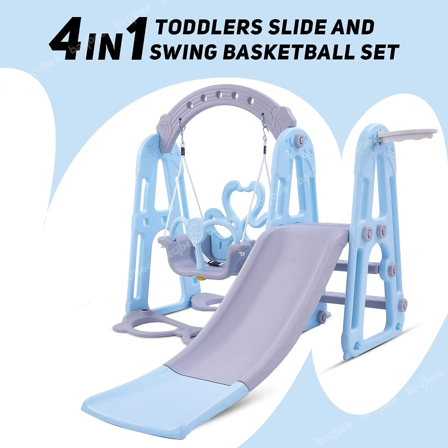 Twinkle 4 in 1 Swing and Slider Foldable Baby Garden Slide for Kids