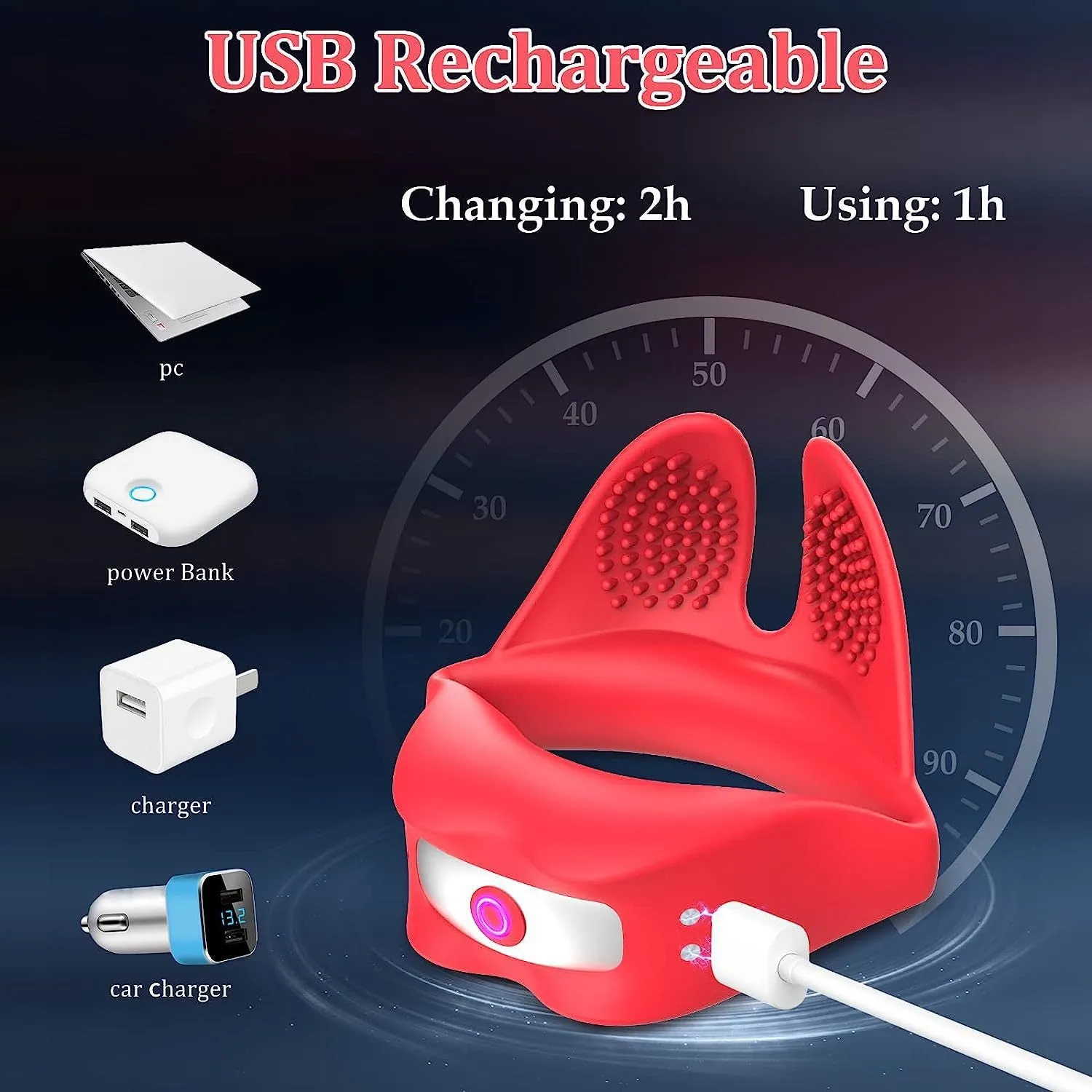 Vibrating Cock Ring Oral Sex Toys - Remote Control Penis Stimulator Mens Vibrator Couple Play